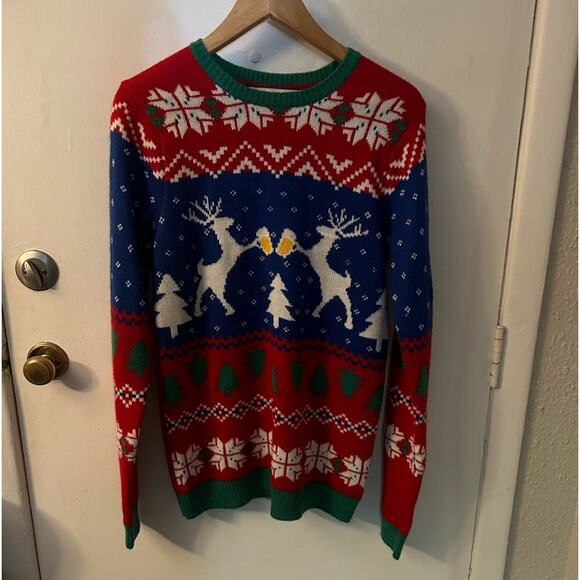 Jolly Sweaters Ugly Christmas Drinking Reindeer Sweater S Holiday Cozy Casual - Picture 3 of 12